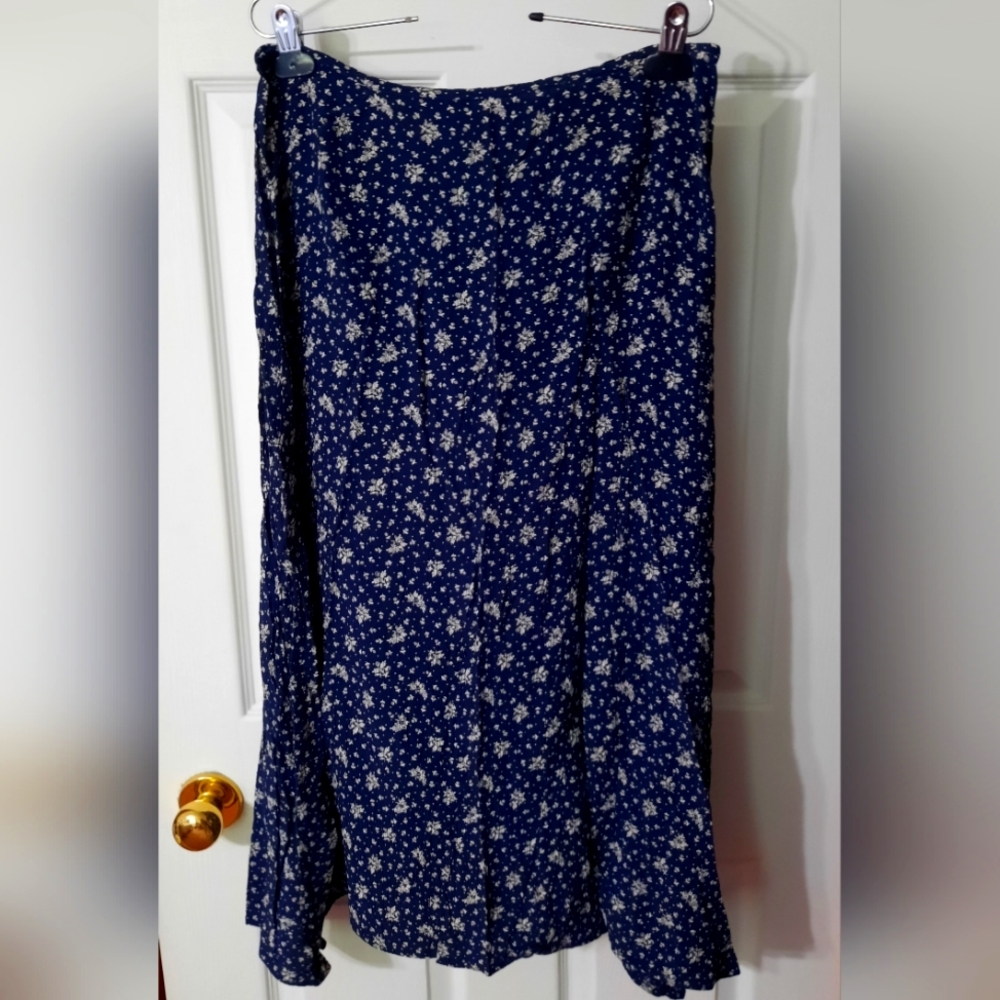 Vintage Italian Floral Print Maxi Skirt